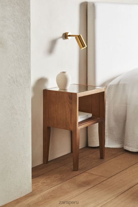 Zara unisexo mesita de noche de madera BDP8J1630 accesorios marrón