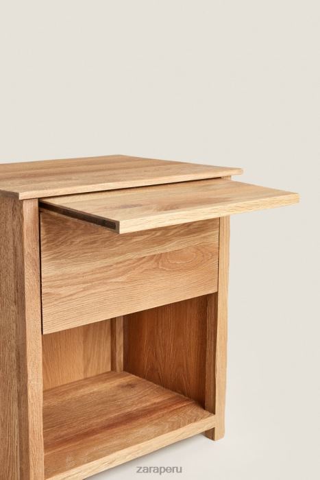 Zara unisexo mesita de noche de madera de roble BDP8J1628 accesorios beige claro