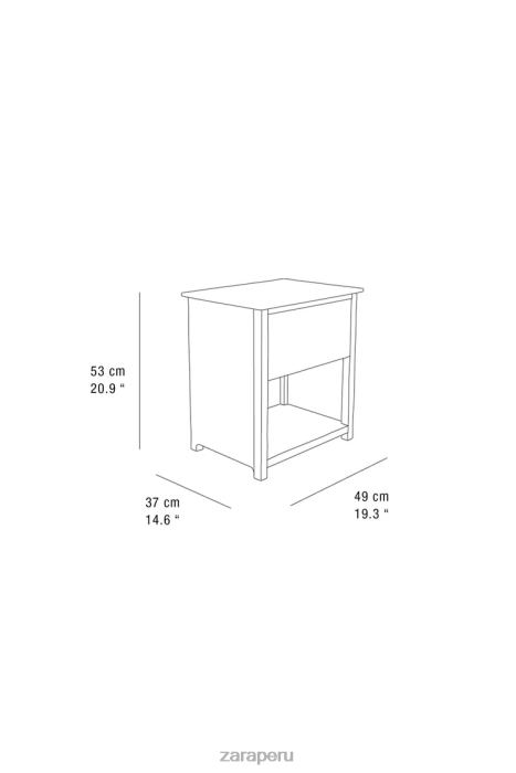 Zara unisexo mesita de noche de madera de roble BDP8J1628 accesorios beige claro