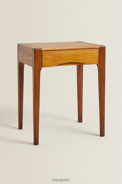 Zara unisexo mesita de noche de roble con cajón BDP8J1629 accesorios marron oscuro