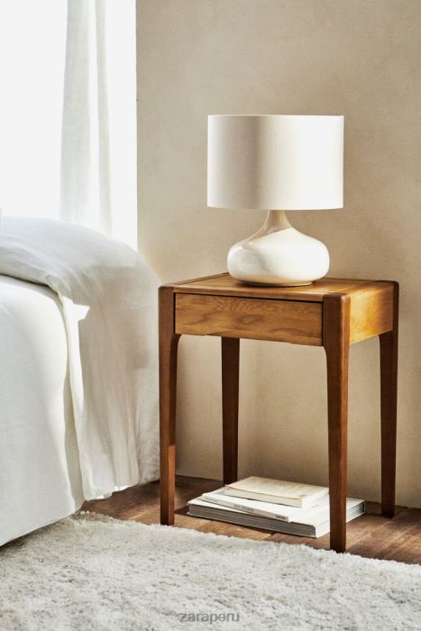 Zara unisexo mesita de noche de roble con cajón BDP8J1629 accesorios marron oscuro