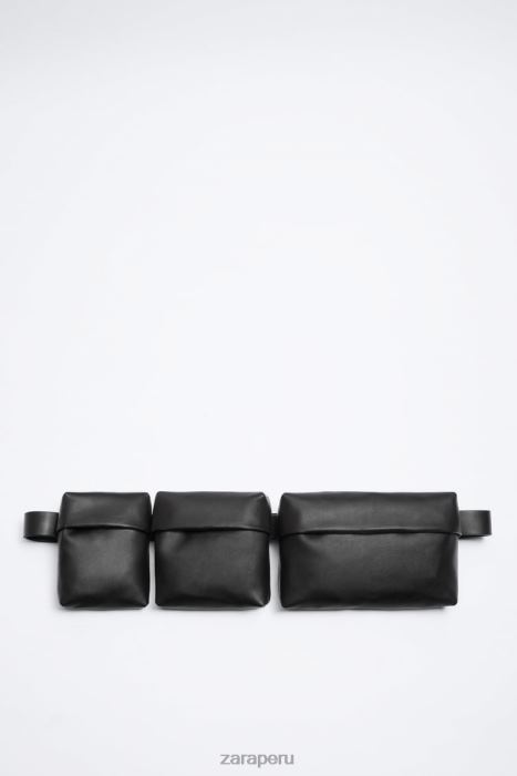 Zara hombres bandolera con múltiples bolsillos BDP8J1308 accesorios negro