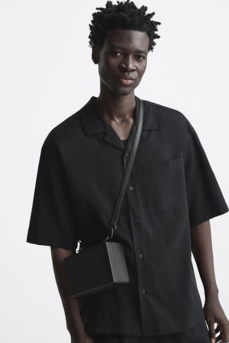Zara hombres bandolera tipo caja rígida BDP8J1311 accesorios negro