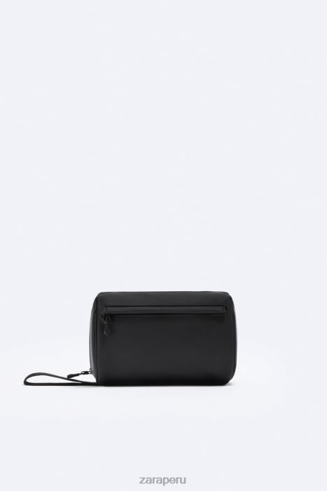 Zara hombres bolsa de lavado de goma BDP8J1323 accesorios negro