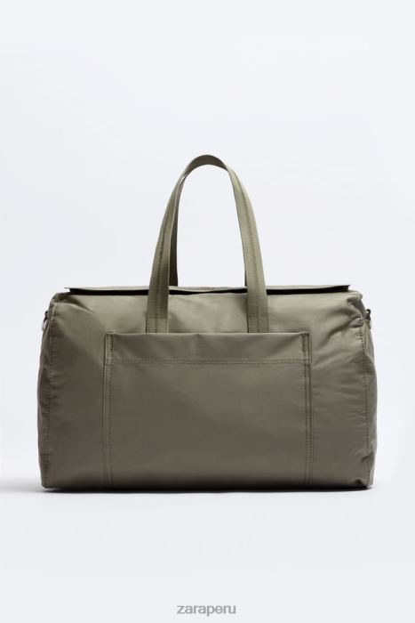 Zara hombres bolsa de lona BDP8J1290 accesorios verde caqui