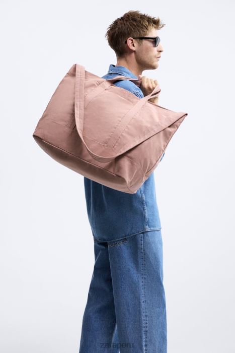 Zara hombres bolsa de lona BDP8J1313 accesorios rosa