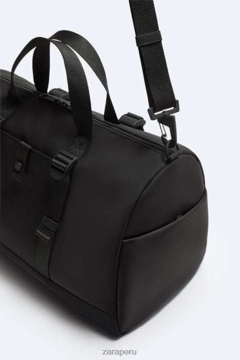 Zara hombres bolsa de lona de goma BDP8J1300 accesorios negro
