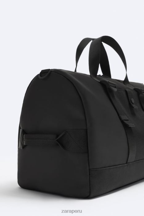 Zara hombres bolsa de lona de goma BDP8J1300 accesorios negro