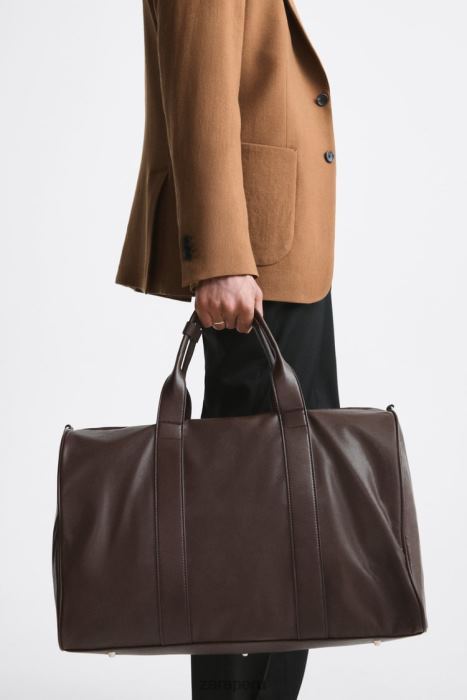 Zara hombres bolsa de lona suave BDP8J1326 accesorios marrón