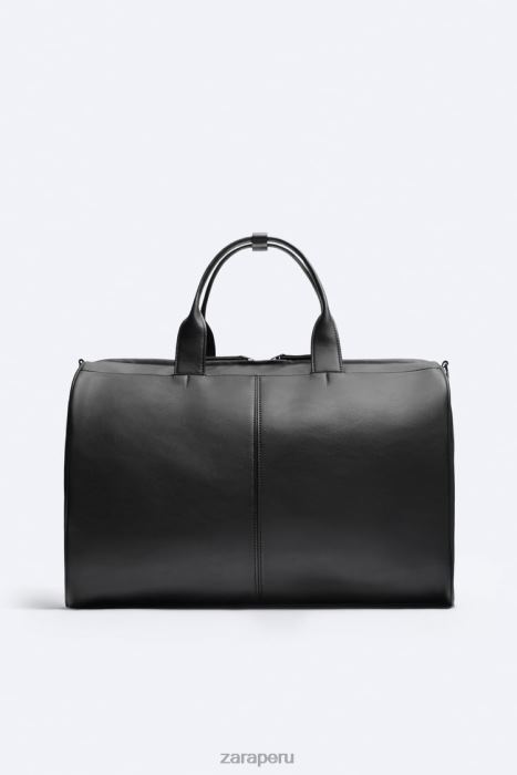 Zara hombres bolsa de lona suave BDP8J1327 accesorios negro