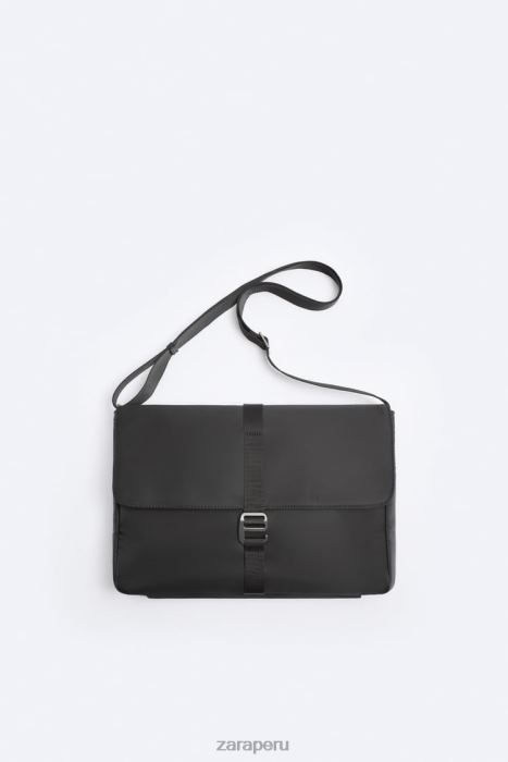 Zara hombres bolsa de mensajero de nailon BDP8J1303 accesorios negro