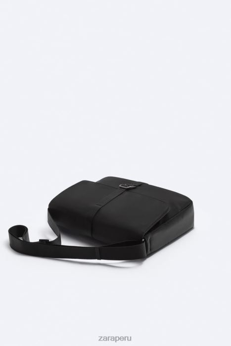 Zara hombres bolsa de mensajero de nailon BDP8J1303 accesorios negro