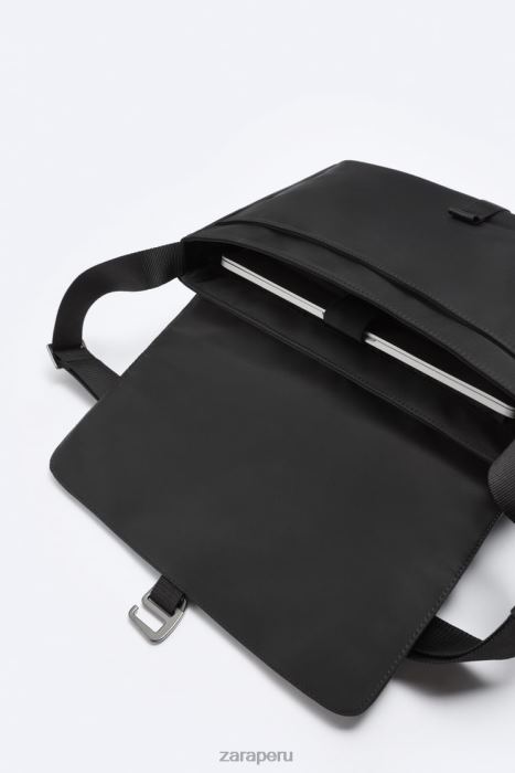 Zara hombres bolsa de mensajero de nailon BDP8J1303 accesorios negro