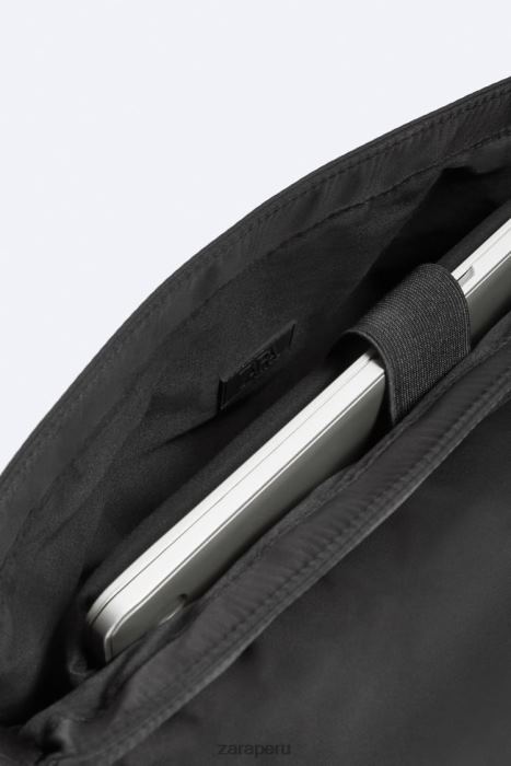 Zara hombres bolsa de mensajero de nailon BDP8J1303 accesorios negro