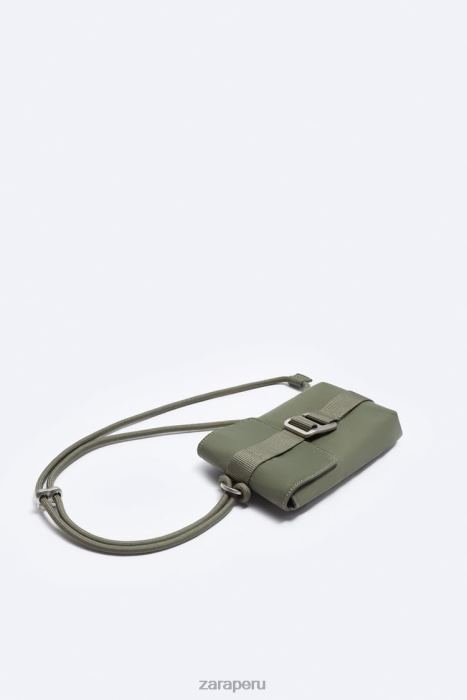 Zara hombres bolsa de nailon para teléfono BDP8J1302 accesorios verde caqui