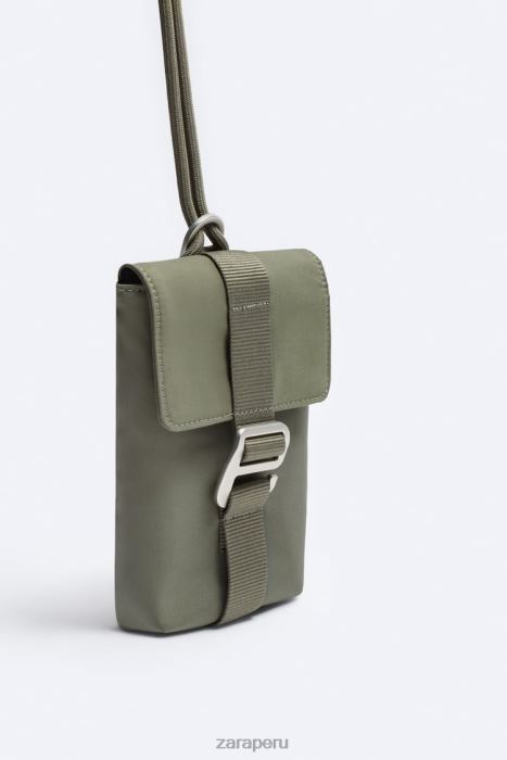 Zara hombres bolsa de nailon para teléfono BDP8J1302 accesorios verde caqui