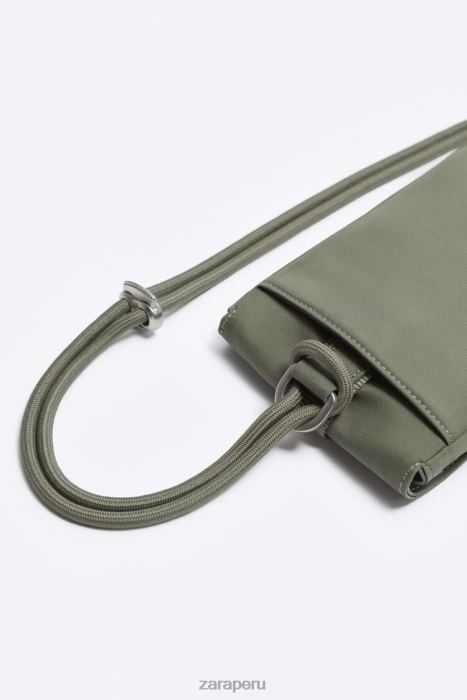Zara hombres bolsa de nailon para teléfono BDP8J1302 accesorios verde caqui