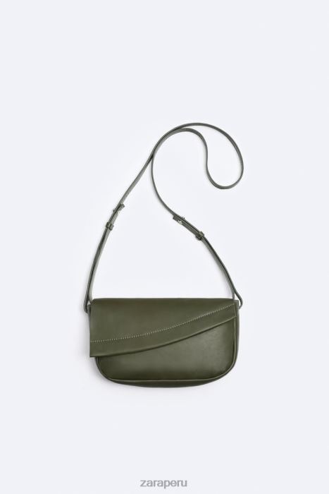 Zara hombres bolso bandolera de cuero BDP8J1330 accesorios verde