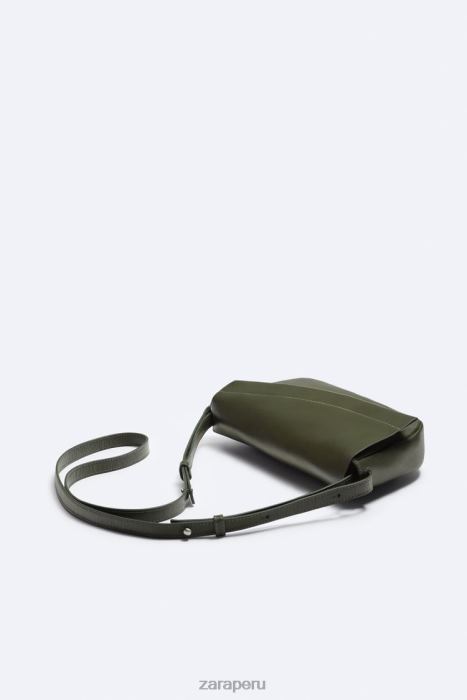 Zara hombres bolso bandolera de cuero BDP8J1330 accesorios verde