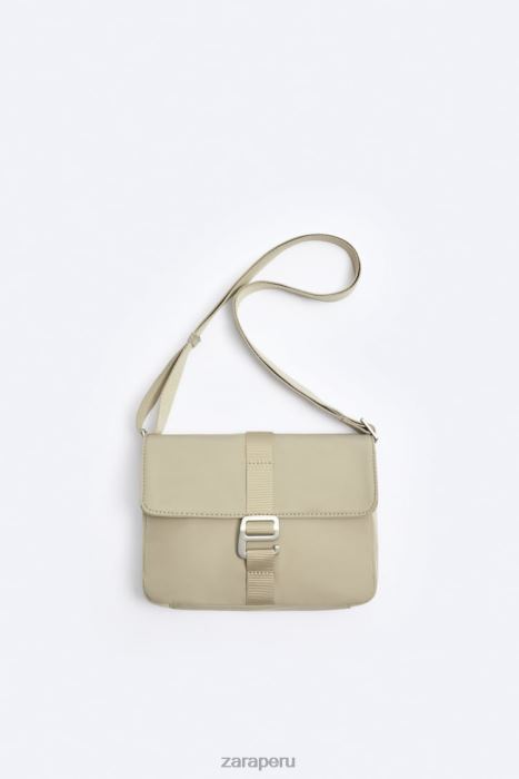 Zara hombres bolso bandolera de nailon BDP8J1301 accesorios blanco hueso