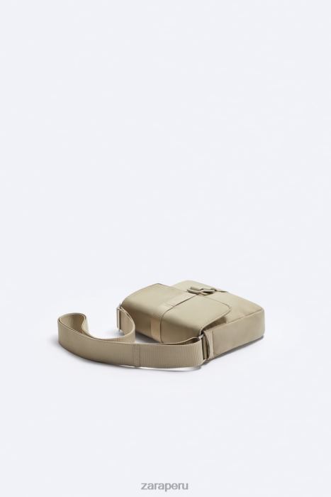 Zara hombres bolso bandolera de nailon BDP8J1301 accesorios blanco hueso