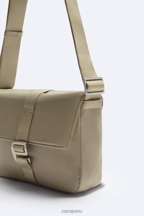 Zara hombres bolso bandolera de nailon BDP8J1301 accesorios blanco hueso