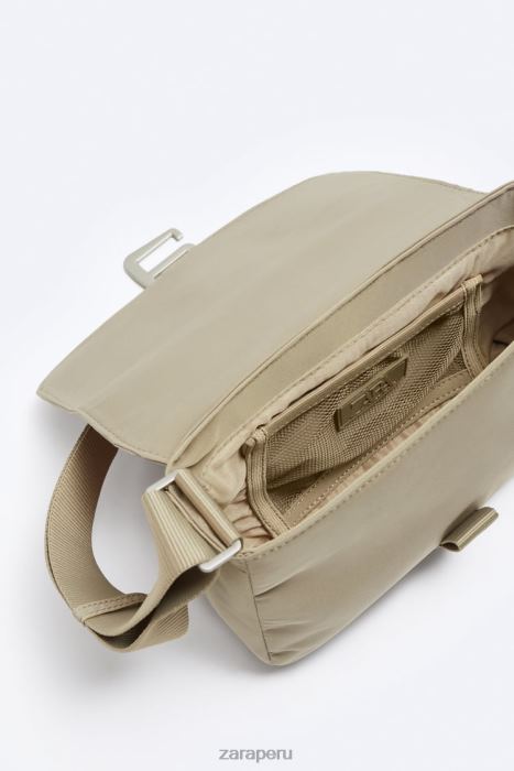 Zara hombres bolso bandolera de nailon BDP8J1301 accesorios blanco hueso