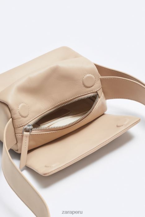 Zara hombres bolso bandolera de piel - edición limitada BDP8J1331 accesorios blanco hueso