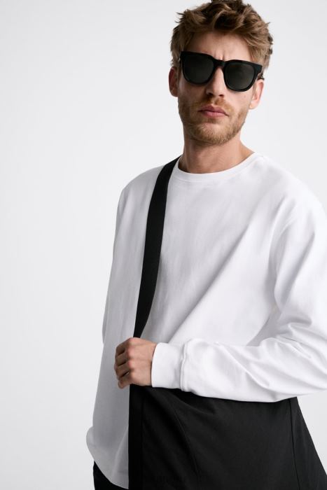 Zara hombres bolso bandolera suave xl BDP8J1292 accesorios negro