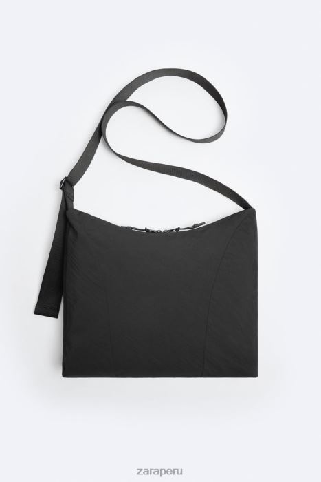 Zara hombres bolso bandolera suave xl BDP8J1292 accesorios negro