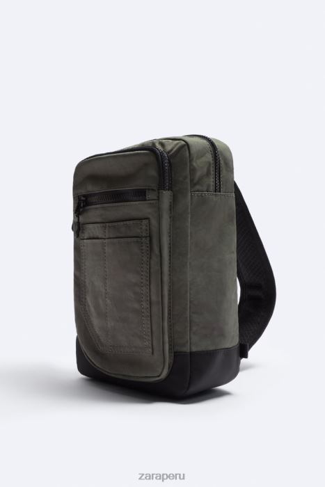 Zara hombres bolso bandolera técnico BDP8J1285 accesorios verde caqui