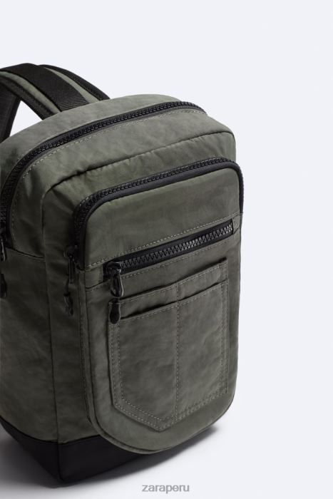 Zara hombres bolso bandolera técnico BDP8J1285 accesorios verde caqui