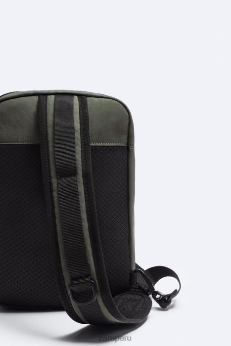 Zara hombres bolso bandolera técnico BDP8J1285 accesorios verde caqui