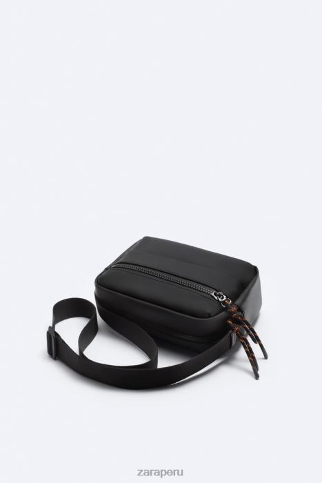 Zara hombres bolso crossbody engomado BDP8J1333 accesorios negro
