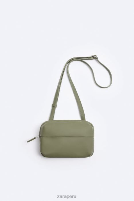 Zara hombres bolso crossbody pequeño con solapa de goma BDP8J1305 accesorios verde