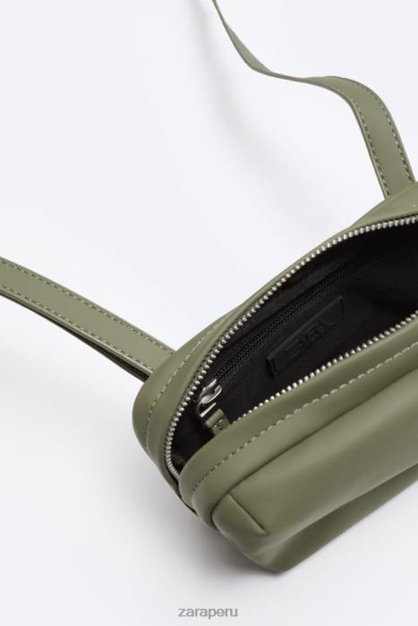 Zara hombres bolso crossbody pequeño con solapa de goma BDP8J1305 accesorios verde