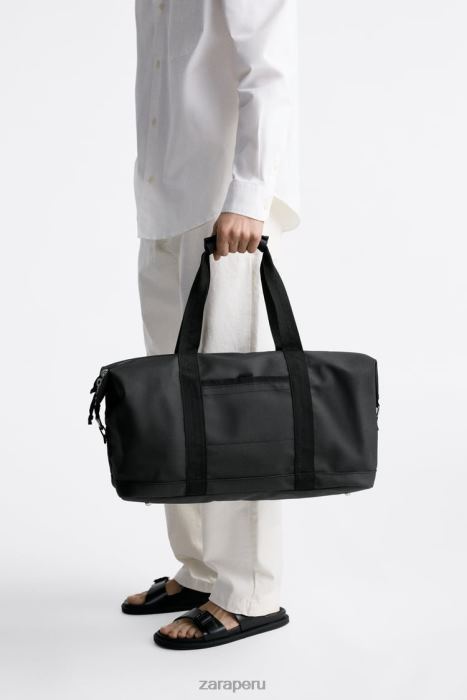 Zara hombres bolso de lona texturizado BDP8J1288 accesorios negro