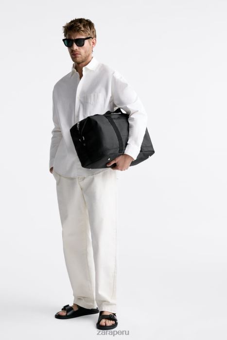 Zara hombres bolso de lona texturizado BDP8J1288 accesorios negro