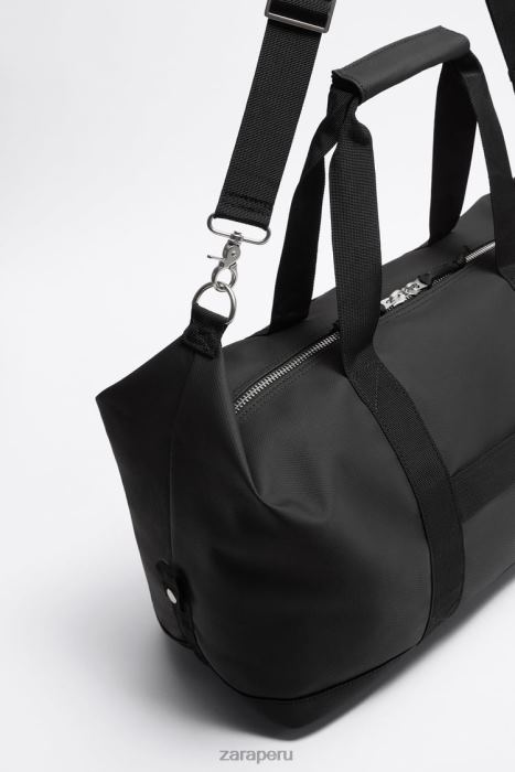 Zara hombres bolso de lona texturizado BDP8J1288 accesorios negro
