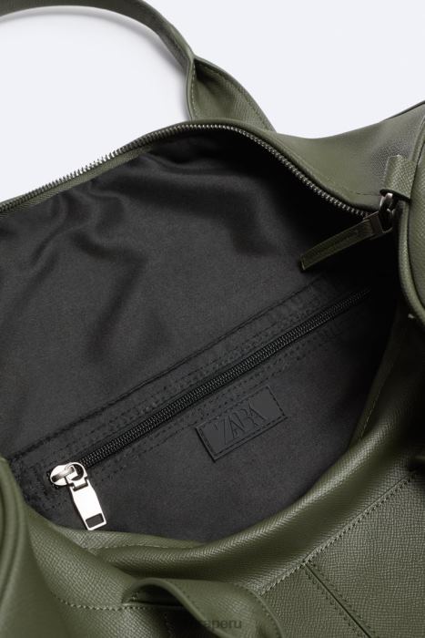 Zara hombres bolso de lona texturizado BDP8J1328 accesorios verde