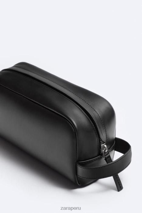 Zara hombres bolso de mano de piel de napa BDP8J1284 accesorios negro