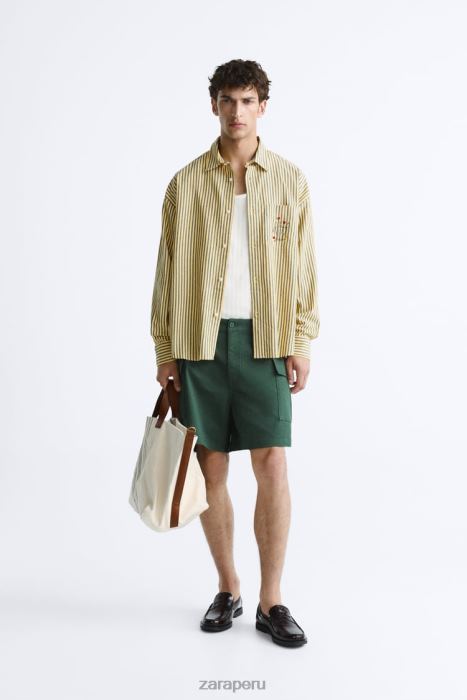 Zara hombres bolso tote de lona/cuero - edición limitada BDP8J1312 accesorios blanquecino