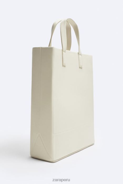 Zara hombres bolso tote minimalista - grande BDP8J1340 accesorios blanco hueso