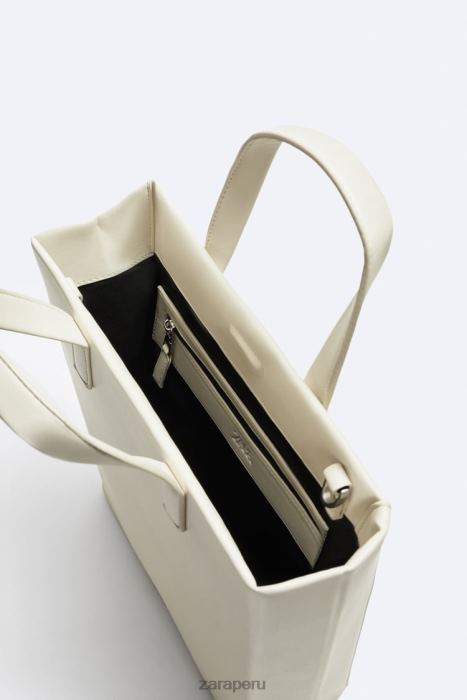 Zara hombres bolso tote minimalista - grande BDP8J1340 accesorios blanco hueso
