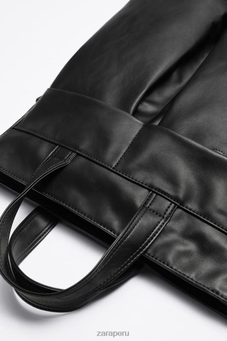 Zara hombres bolso tote suave con dos bolsillos BDP8J1336 accesorios negro