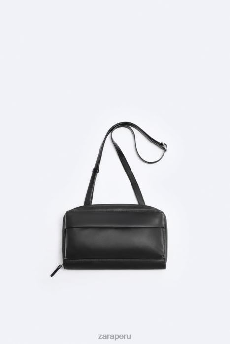 Zara hombres cartera tipo bandolera xl BDP8J1307 accesorios negro