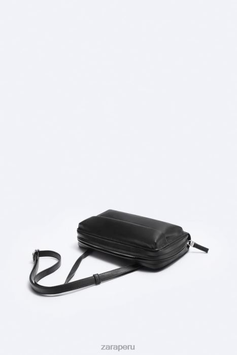 Zara hombres cartera tipo bandolera xl BDP8J1307 accesorios negro