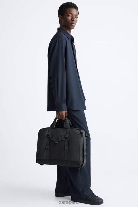 Zara hombres maletín multifuncional de goma BDP8J1297 accesorios negro