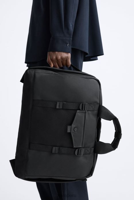 Zara hombres maletín multifuncional de goma BDP8J1297 accesorios negro