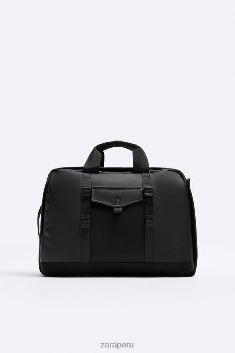 Zara hombres maletín multifuncional de goma BDP8J1297 accesorios negro